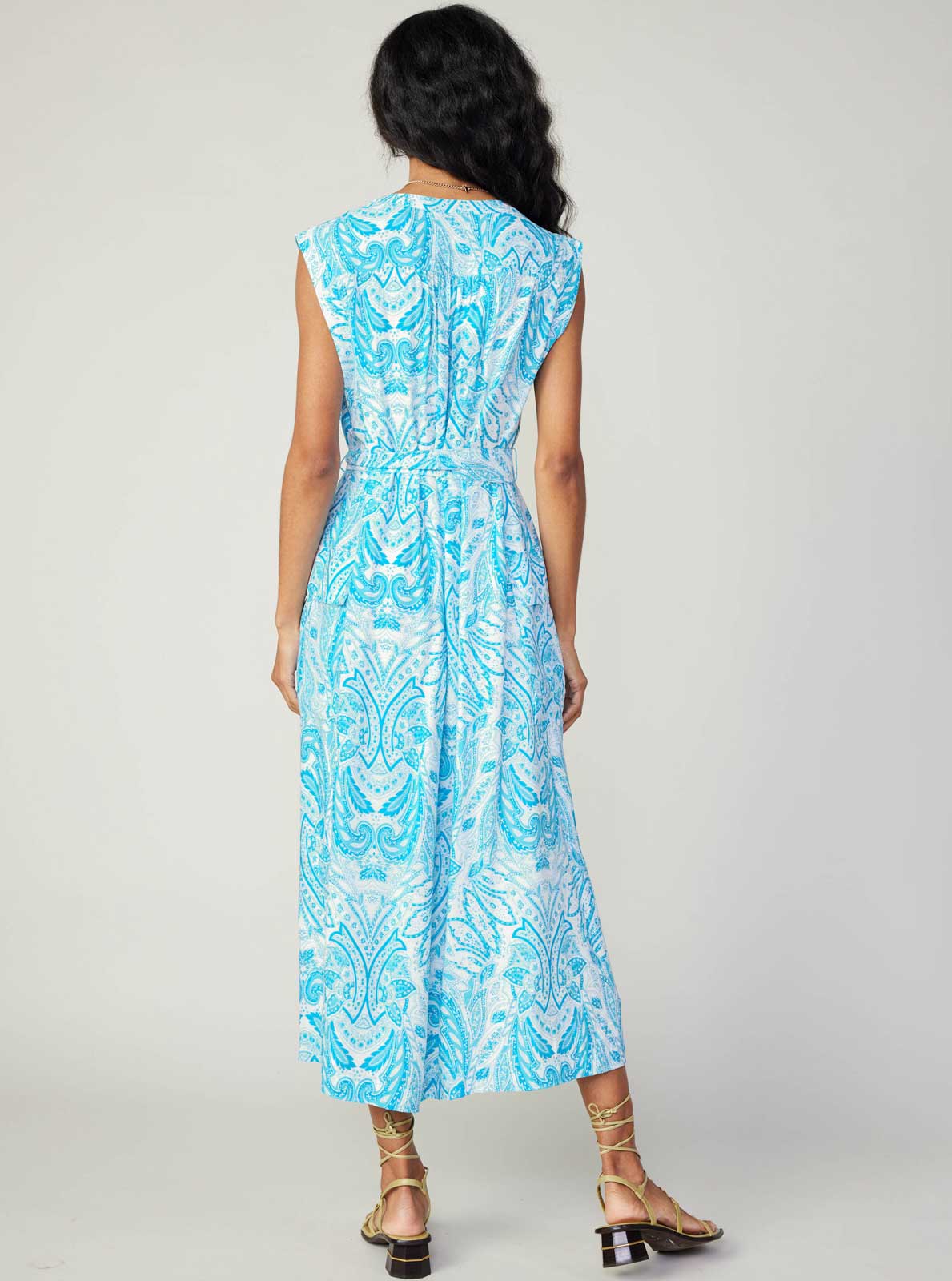 Current Air - Paisley Print Button Down MIdi Dress