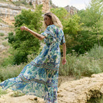 Piti Cuiti - OCEAN PEARL LONG DRESS WITH SHORT SLEEVES