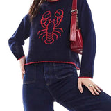 Rosa Clothing - Oceanic Lobster & Crab Jacquard knit sweater pullover