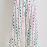 Baevely by Wellmade USA - BOAT PRINT DRAWSTRING PANTS