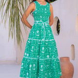 Strut & Bolt - Floral Print Smocked Midi Dress