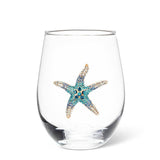Abbott - Stemless Wine Glass with Jewel Starfish-4.5"H(16oz)