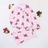 Rosa Clothing - Cozy & Soft Christmas Theme Print Long Pajama Set