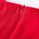 Rylee Faith Designs - Summer Red Girls Ruffle Trim Dress