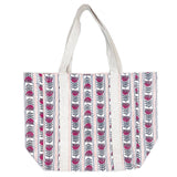 Anju Jewelry - Handcrafted Canvas Bag with Block-Printed  Sweet Pea