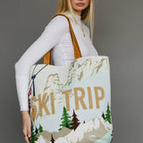 Panache Apparel Co. - Lt. Blue Ski Trip Scene Tote