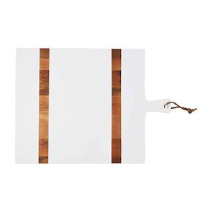 White wood strap board