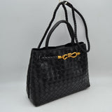 EWB160 woven gold hardware tote crossbody