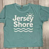 Jersey shore wave and sun crop tee