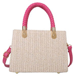 Raffia Braided Handle Crossbody Bag