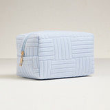 Grid pattern cosmetic bag