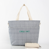 Stripe cooler with embroidery