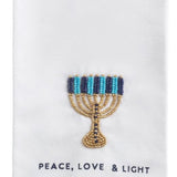 MENORAH BEADED HANUKKAH TOWEL