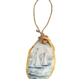 Boats Oyster Beach Scene Ornament
