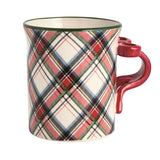 Bow Tartan Figural Handle Mug