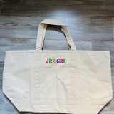 JRZ GRL Large canvas totebag