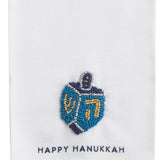 DREIDAL BEADED HANUKKAH TOWEL