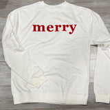 Merry Crewneck Sweatshirt- white