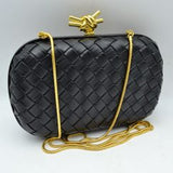 H2505 - woven hard shell crossbody clutch