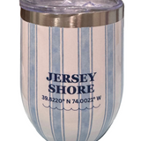 Jersey Shore insulated wineglass w long/latitude