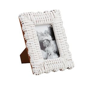 White Rattan Frame