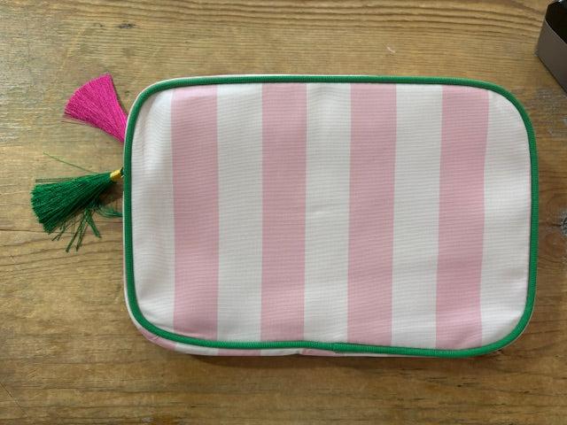 Pink Stripe Bag with Tassels