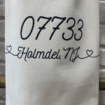 Zip Code Town Tea Towels