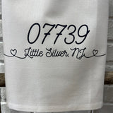Zip Code Town Tea Towels