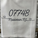 Zip Code Town Tea Towels