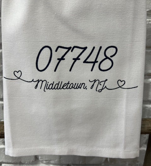 Zip Code Town Tea Towels