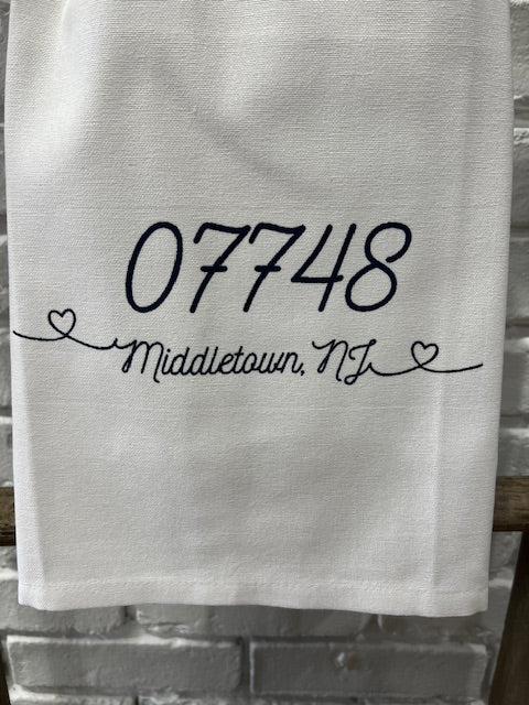 Zip Code Town Tea Towels