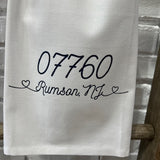 Zip Code Town Tea Towels