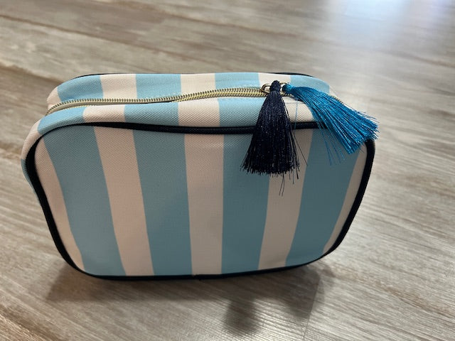 Blue Stripe Bag with Tassels