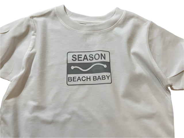 Season Beach Baby White w/Grey Baby Tee