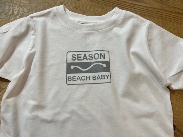 Season Beach Baby White w/Grey Baby Tee