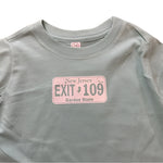 Exit 109 Aqua w/White Baby Tee