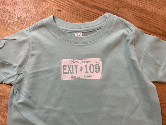 Exit 109 Aqua w/White Baby Tee