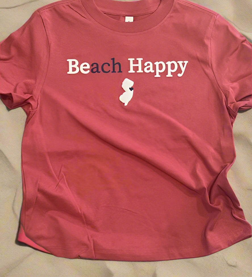 Ladies BEach HAPPY Puff Tee With State