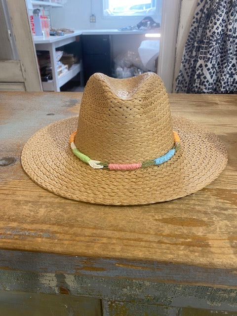 Straw Hat with Pastel Twist Band