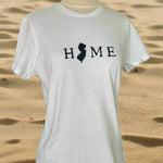 Ladies White Tee with Navy Home