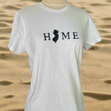 Ladies White Tee with Navy Home
