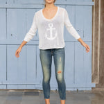 Crochet Anchor 3/4 sleeve sweater