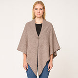 Solid triangle poncho w button
