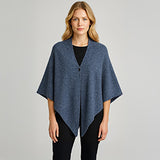 Solid triangle poncho w button
