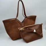 ZW-31425 suede v handbag 2 in 1