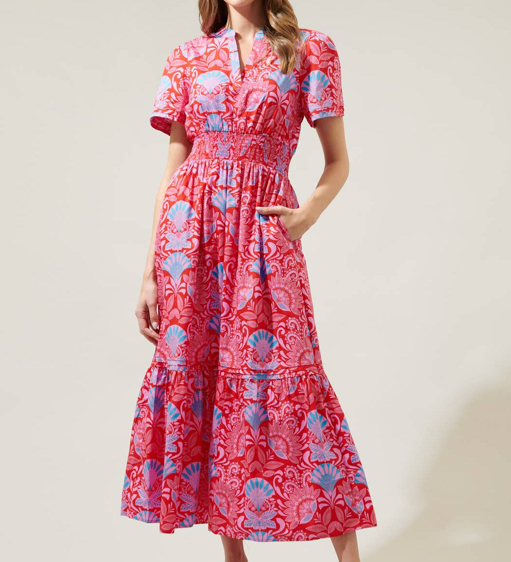 Sugarlips - Radiant Floral Belraj Poplin Maxi Dress