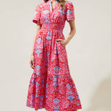 Sugarlips - Radiant Floral Belraj Poplin Maxi Dress