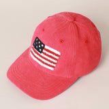 Fashion City - American Flag Chenille Patch Baseball Cap