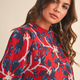 &MERCI - FLORAL MOCK NECK SWEATER MSW11101