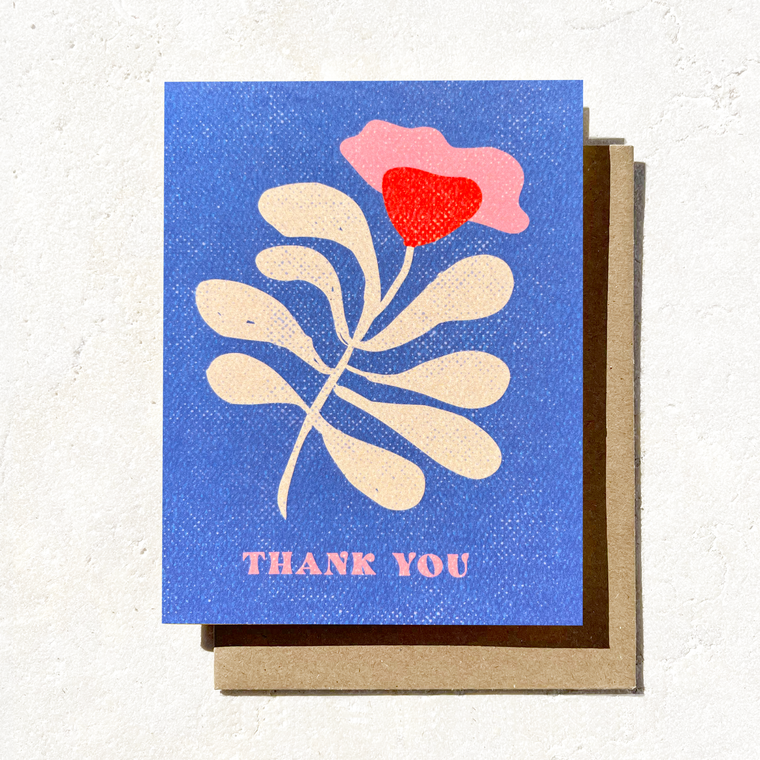 Daydream Prints - Thank You Floral Card | Blue Abstract Card | Spring Coastal Cards